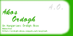 akos ordogh business card